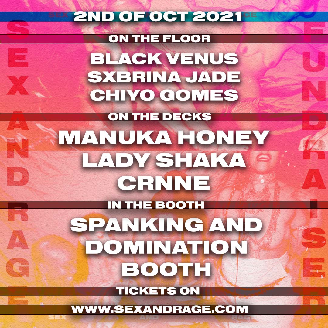 Sex and Rage Fundraiser feat. Manuka Honey Tickets | Saturday 2nd October  2021 @ VFD, London | Tickets Off Sale | OutSavvy