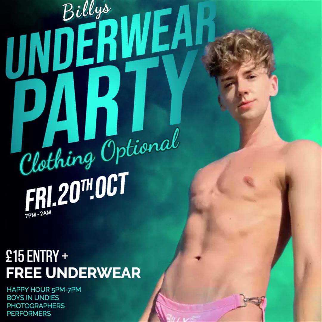 Billy's Underwear Party Tickets, Friday 20th October 2023 @ ZODIAC - Bar &  Club, London, Tickets Off Sale