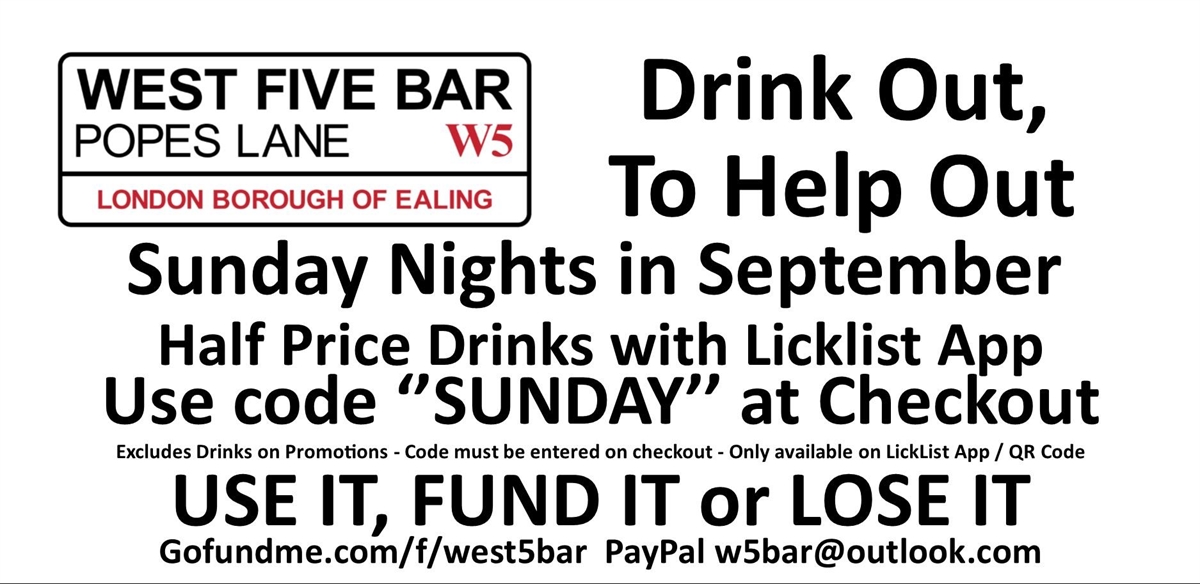 Drink Out, To Help Out Sundays tickets