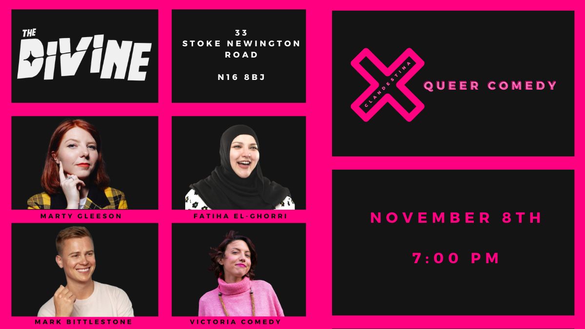 Clandestina Queer Comedy Nov 8th