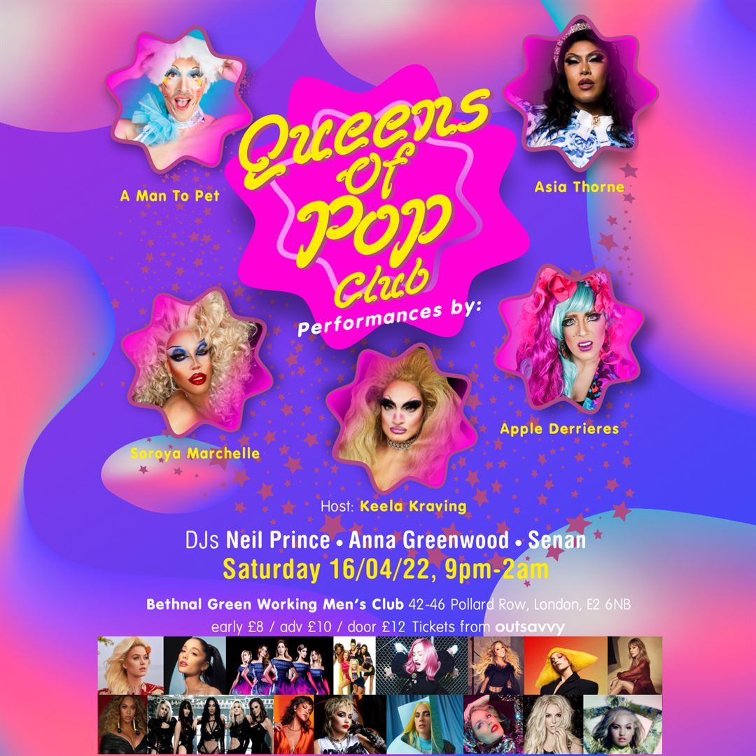 OutSavvy Queens Of Pop Club Tickets, Saturday 16th April 2022